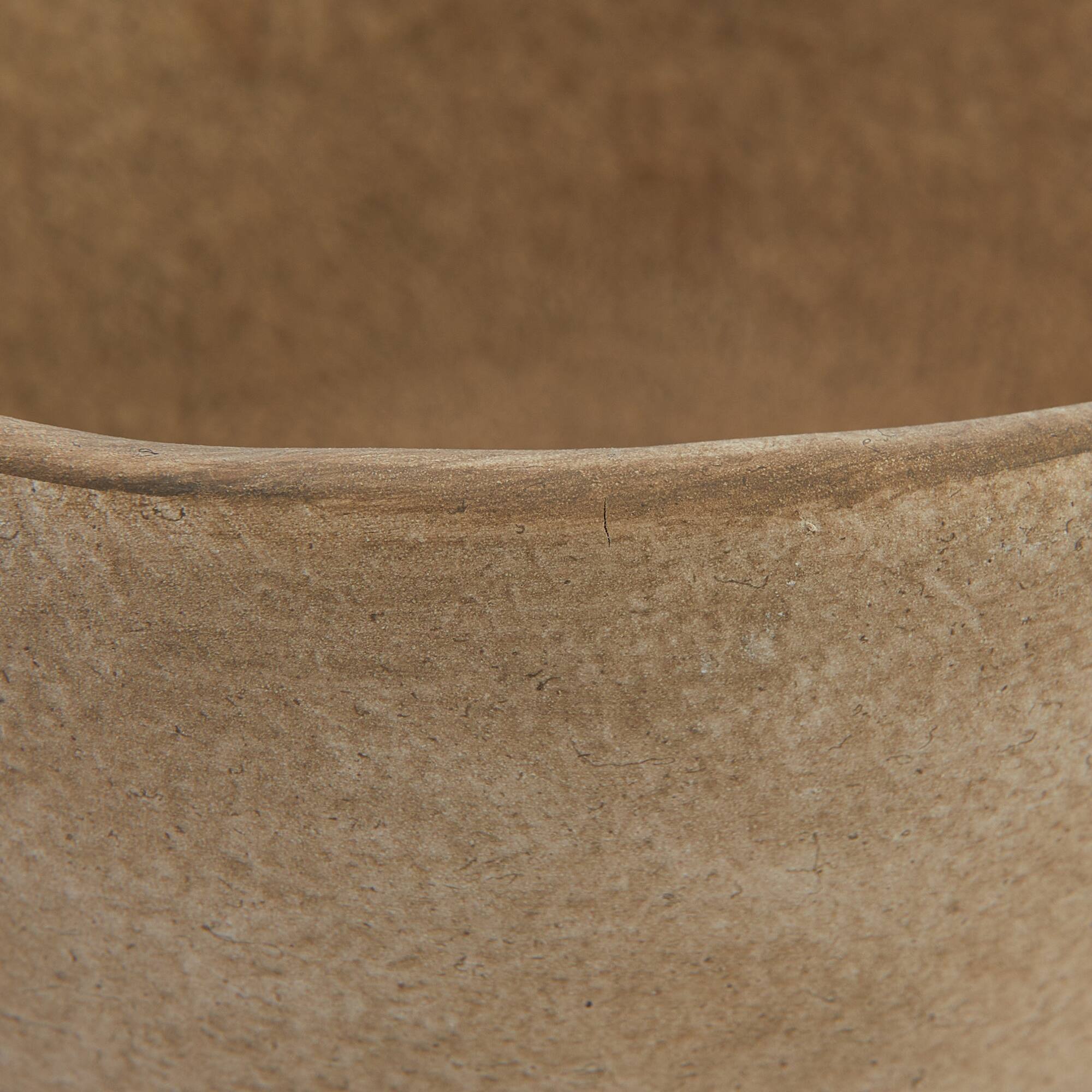 5.5" Large Matte Taupe Terracotta Footed Planter